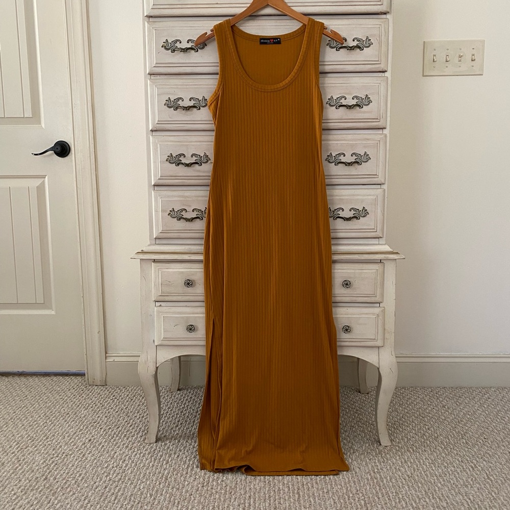 Vici Mustard Yellow Midi Dress